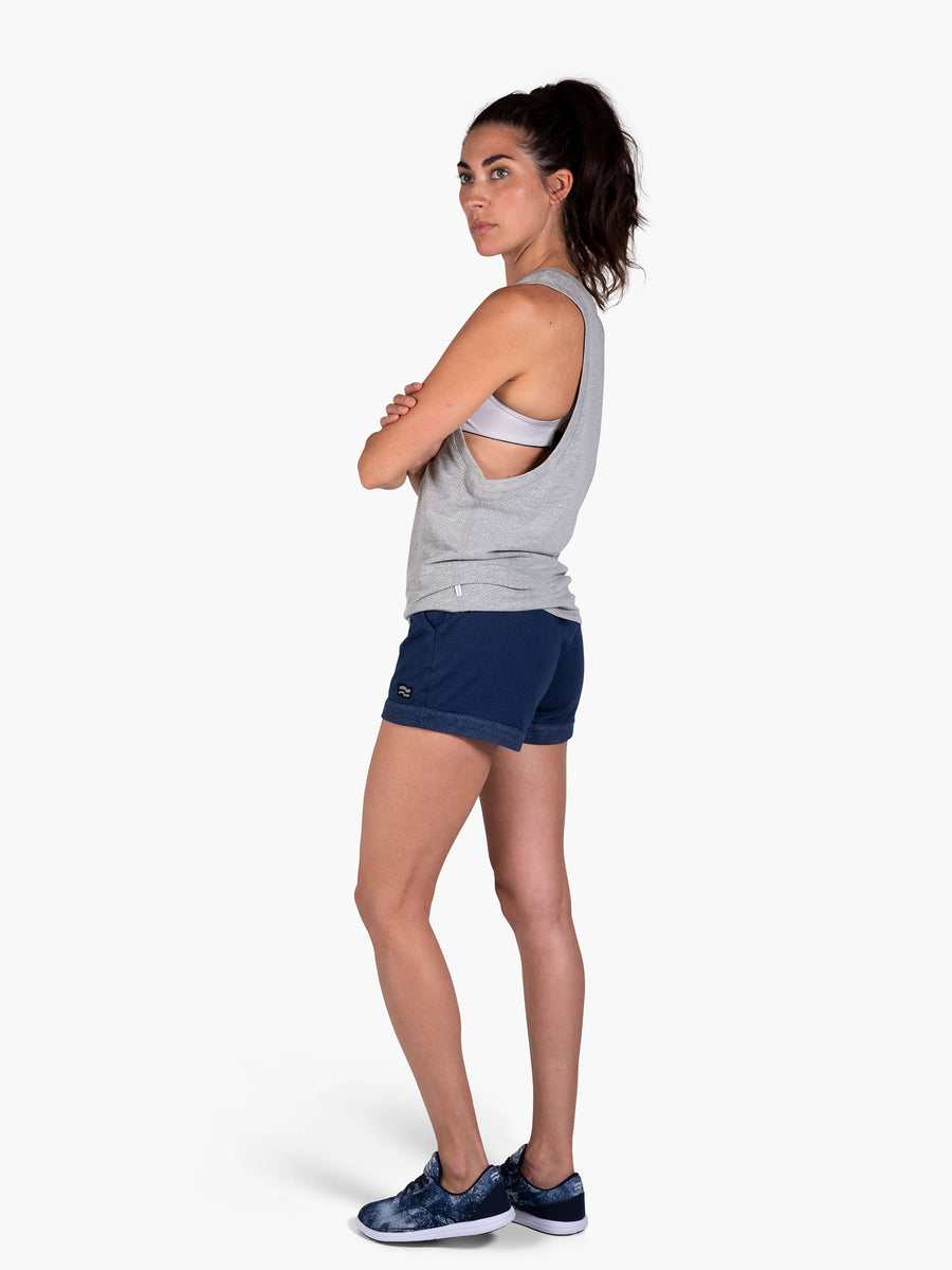 Women's Fold Gym Shorts | Blue Jersey – STRIKE MVMNT