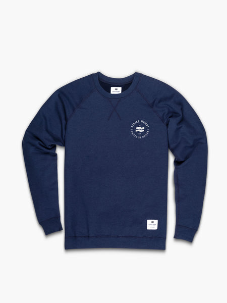 【人気サイズ】SEA CREWNECK SWEATSHIRT NAVY/ XL mens-crewneck-stamp-sweatshirt