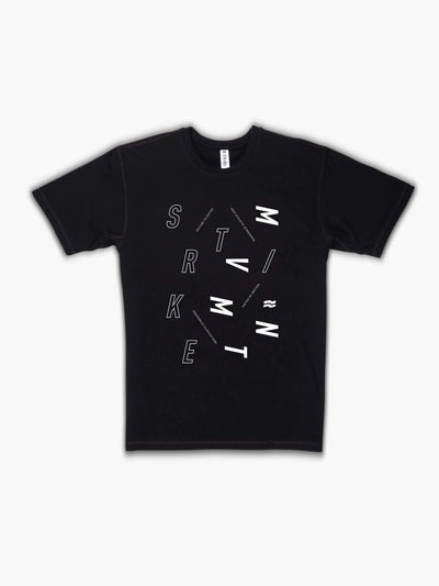 STRIKE MVMNT Men’s Timeless Vented T-Shirt with Scatter print in Phantom Black