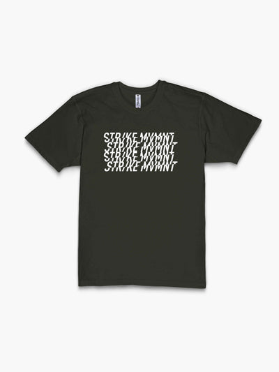 Strike Movement Timeless Vented Tee with Taped print in Burnt Olive front view