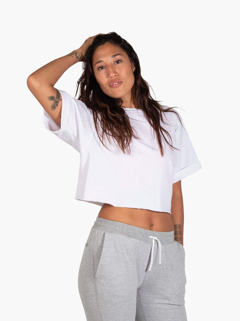 T.japan sweat cropped tops 新品 Women's Cropped Tee | Premium Heavy-Weight Cotton in Clean