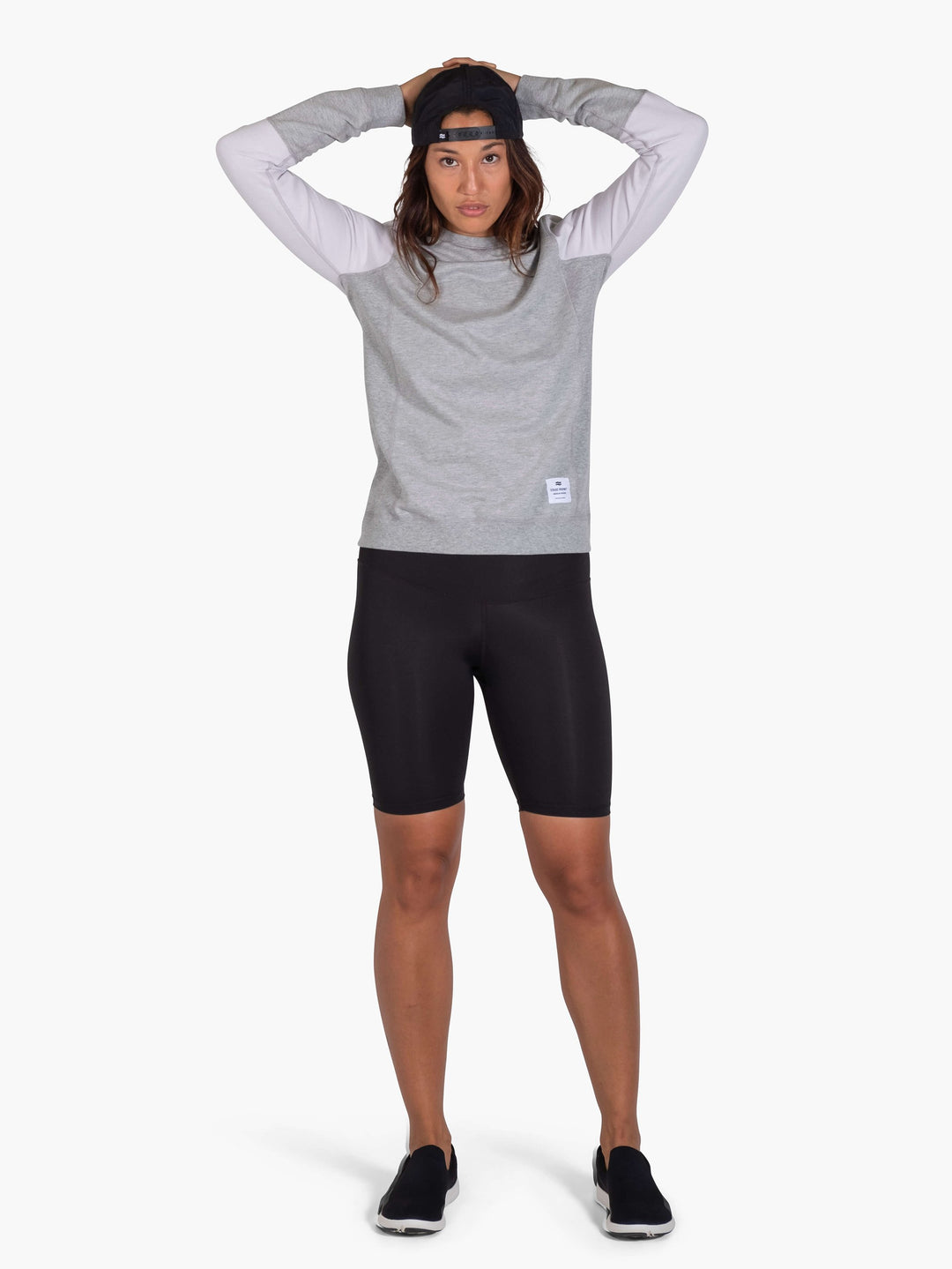Women's Fitted Crewneck Sweatshirt | Grey and Chalk White