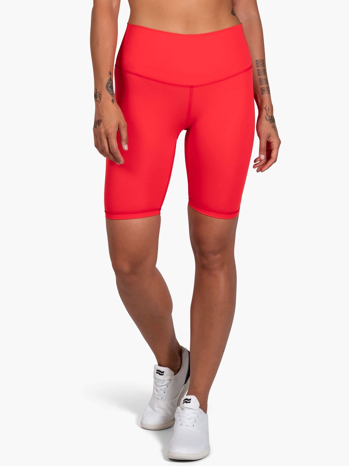 Women's High Voltage Biker Shorts  Red TechStetch™ – STRIKE MVMNT